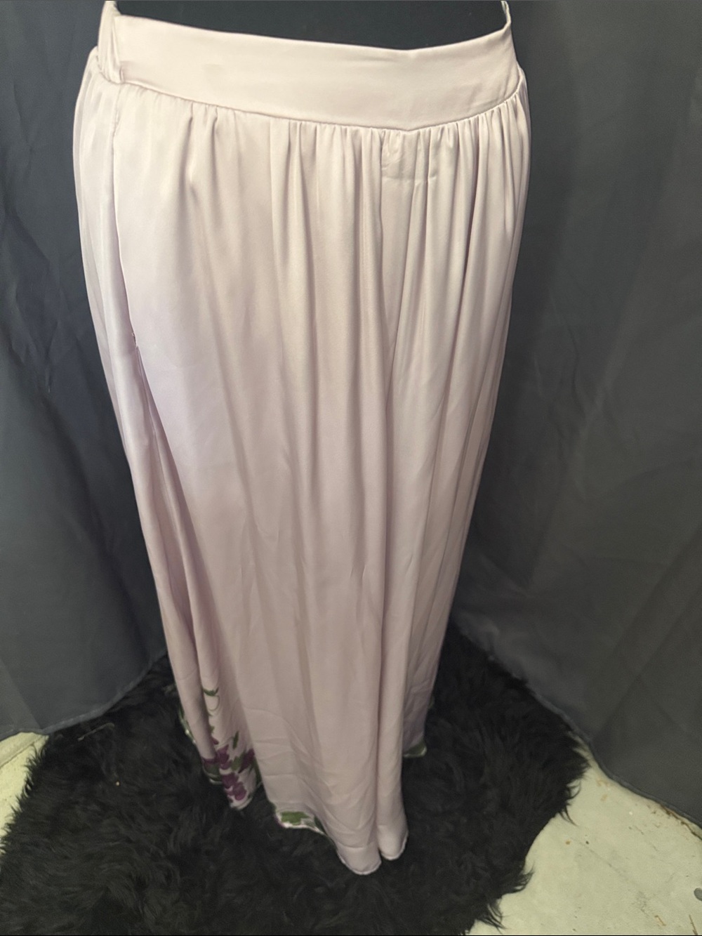 Andrea Iyamah Light Lavender Pants Flowing Floor-Length Panel